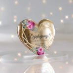 Magnesy Serca lustrzane złote podziękowania dla gości