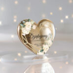 Magnesy Serca lustrzane złote podziękowania dla gości