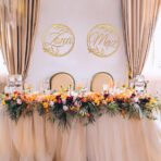 Dekoracje na krzesła ściankę pary młodej - wianki