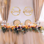 Dekoracje na krzesła ściankę pary młodej - wianki