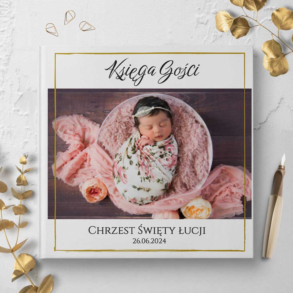 księgi gości na chrzest ze zdjęciem