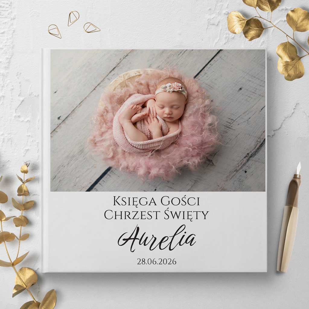 księgi gości na chrzest ze zdjęciem