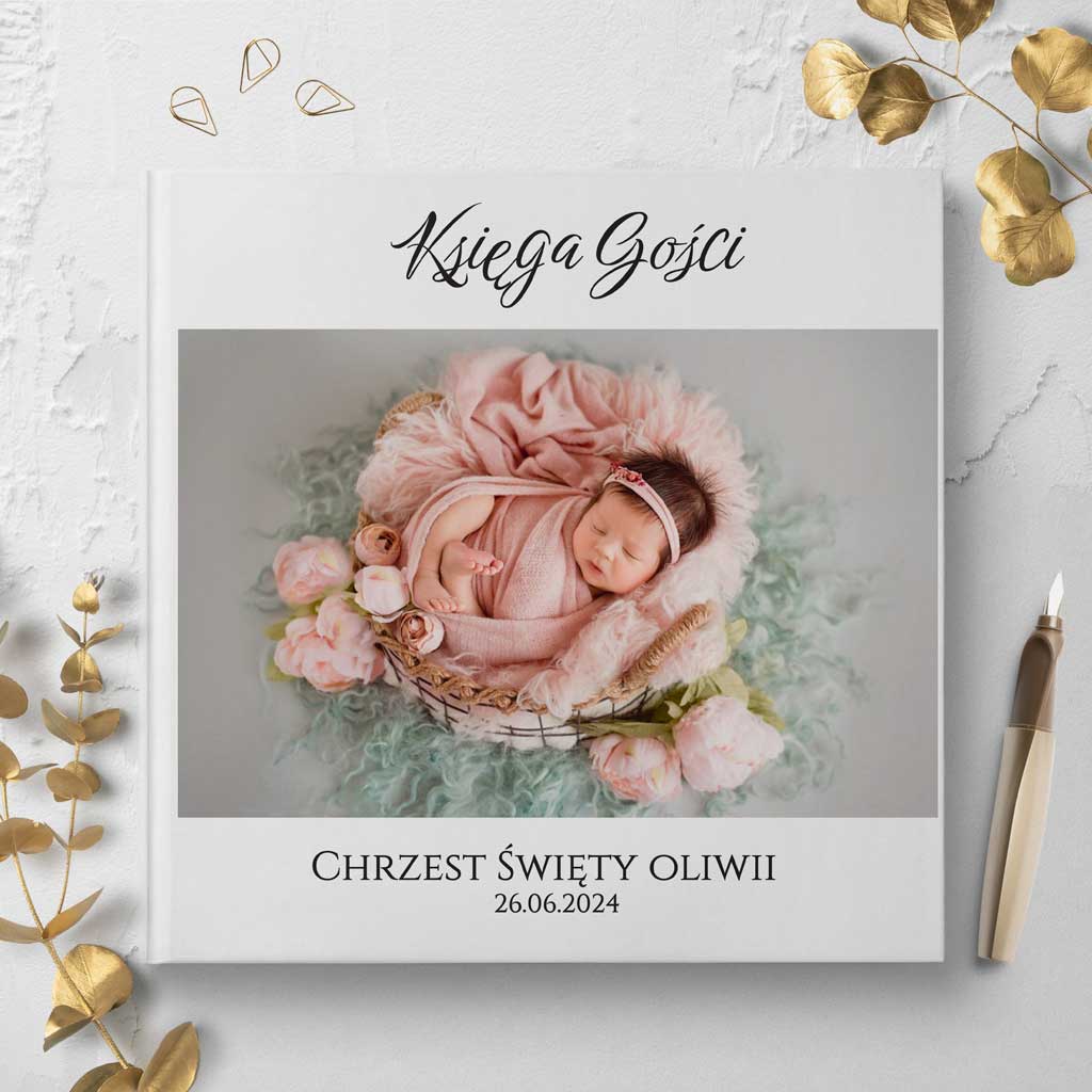 księgi gości na chrzest ze zdjęciem
