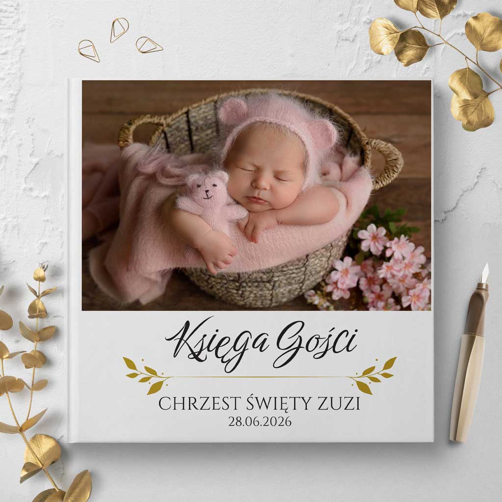 księgi gości na chrzest ze zdjęciem
