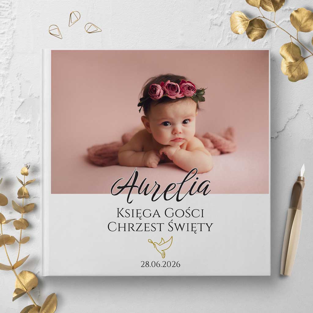 księgi gości na chrzest ze zdjęciem