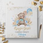 księgi gości na chrzest miś