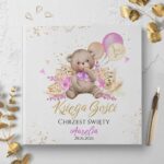 księgi gości na chrzest miś