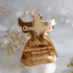 Magnesy lustrzane złote podziękowania dla gości na chrzest roczek