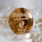 Magnesy lustrzane złote podziękowania dla gości na chrzest roczek