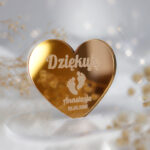 Magnesy lustrzane złote podziękowania dla gości na chrzest roczek