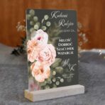 Podziękowania dla rodziców na pleksi kwiaty