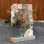 Podziękowania dla rodziców na pleksi kwiaty