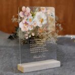 Podziękowania dla rodziców na pleksi kwiaty