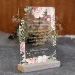 Podziękowania dla rodziców na pleksi kwiaty