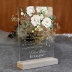 Podziękowania dla rodziców na pleksi kwiaty