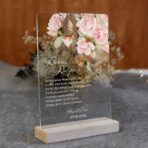 Podziękowania dla rodziców na pleksi kwiaty