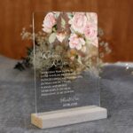 Podziękowania dla rodziców na pleksi kwiaty