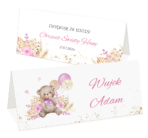 winietki na chrzest miś