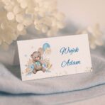 Winietki na chrzest miś