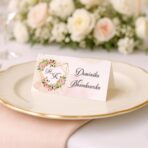 winietki na stół wesele serce kwiaty