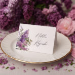 Winietki ślubne fioletowe kwiaty