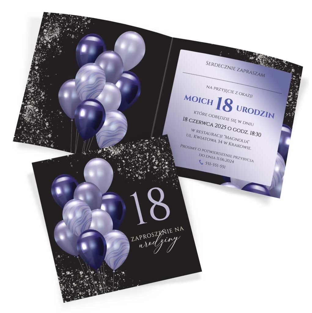 zaproszenia urodzinowe na 18 30 40