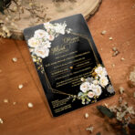 Zaproszenia ślubne na pleksi ciemne tło