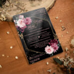 Zaproszenia ślubne na pleksi ciemne tło