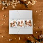Zaproszenia ślubne kwadratowe opaska ze zdjęciem