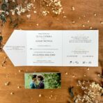 Zaproszenia ślubne kwadratowe opaska ze zdjęciem