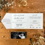 Zaproszenia ślubne kwadratowe opaska ze zdjęciem