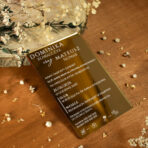 Zaproszenia ślubne na lustrzanej pleksi białe napisy