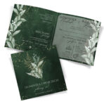 Zaproszenia Ślubne zielone tło paprocie