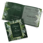 Zaproszenia Ślubne zielone tło paprocie