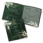 Zaproszenia Ślubne zielone tło paprocie