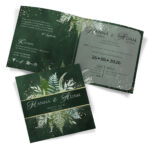 Zaproszenia Ślubne zielone tło paprocie
