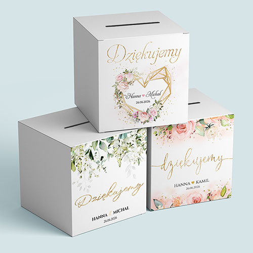 pudełka na koperty ślubne