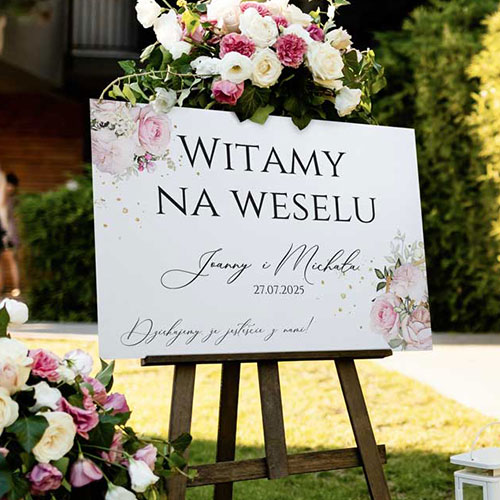 tablice powitalne na ślub wesele