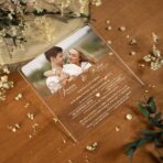 Zaproszenia akrylowe kwadratowe ze zdjęciem