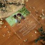 Zaproszenia akrylowe kwadratowe ze zdjęciem