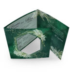 Zaproszenia ślubne składane na 3 ciemne tło zielone