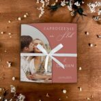 Zaproszenia Ślubne ze zdjęciem i wstążką różowe