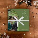 Zaproszenia Ślubne ze zdjęciem i wstążką zielone