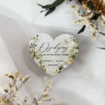 magnesy z podziękowaniem na ślub białe kwiaty, zielone tło