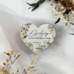 magnesy z podziękowaniem na ślub białe kwiaty, zielone tło