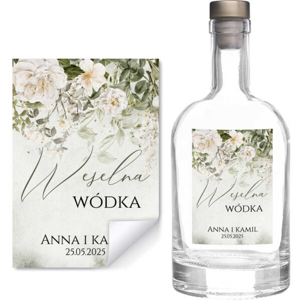Naklejki na butelki na alkohol weselny