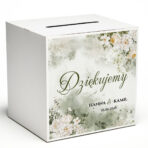 Pudełka na koperty zielone białe kwiaty