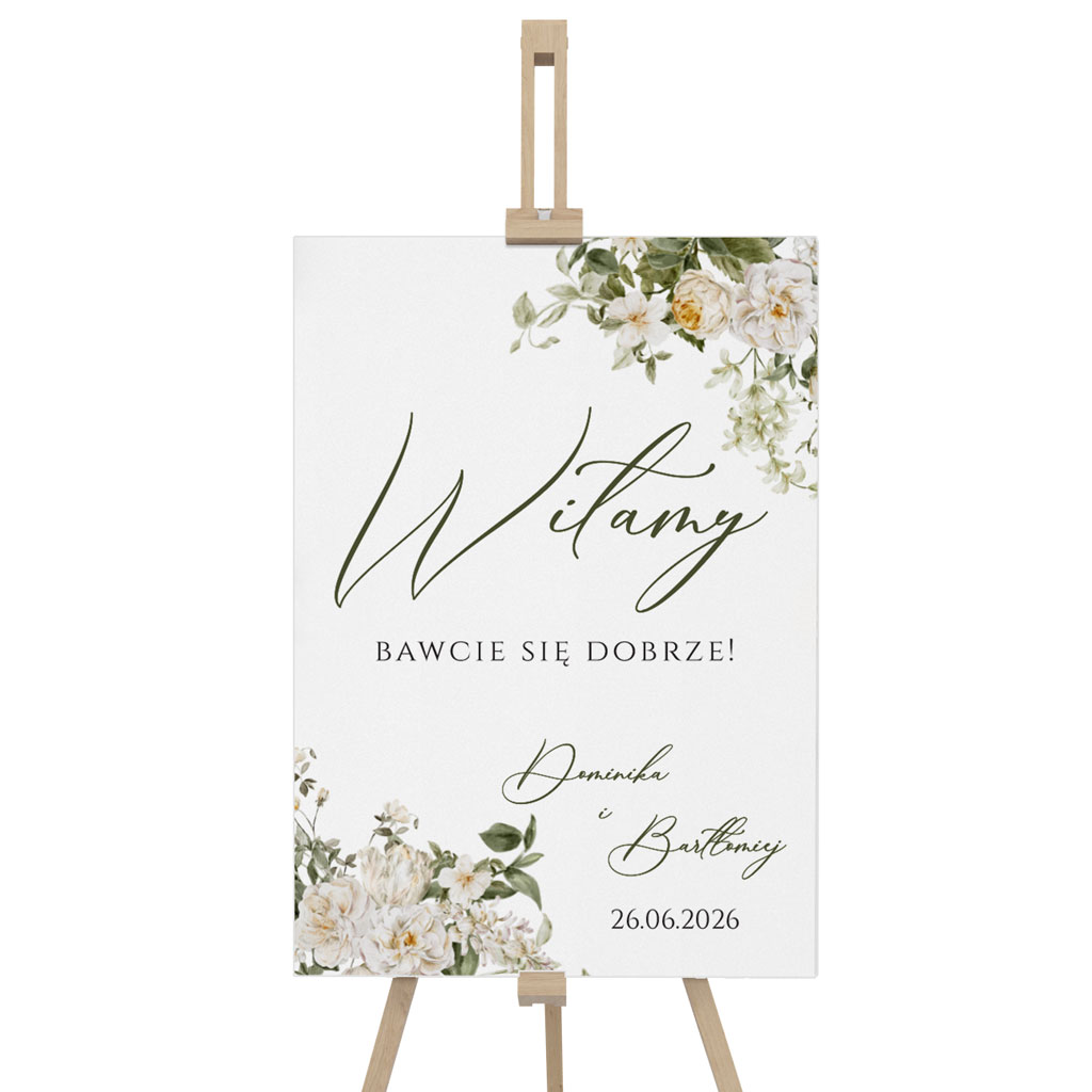 Eliza-tablica-powitalna-wesele-pion-wiz2 Tablica powitalna białe zielone kwiaty