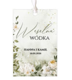 Zawieszki na butelki zielone, białe kwiaty