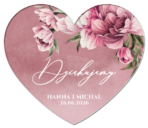 Magnesy podziękowania dla gości różowe tło kwiaty